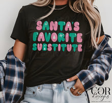 Load image into Gallery viewer, Santa's Favorite Pink And Green Dropdown TRANSFER COR