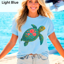 Load image into Gallery viewer, Sea Turtle Red Floral TRANSFER SDD APR