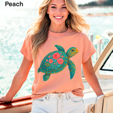 Load image into Gallery viewer, Sea Turtle Red Floral TRANSFER SDD APR