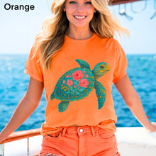 Load image into Gallery viewer, Sea Turtle Red Floral TRANSFER SDD APR