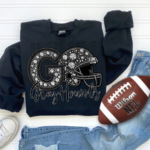 Load image into Gallery viewer, Go Greyhounds Helmet Faux Rhinestones TRANSFER CSD