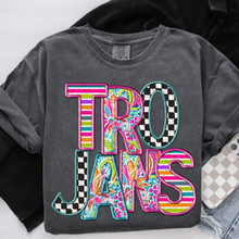 Load image into Gallery viewer, Bright Stripe Floral Checker Mascots Dropdown TRANSFER CSD MAY 25