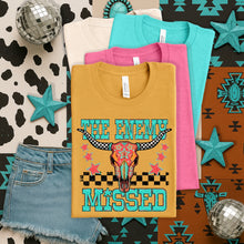 Load image into Gallery viewer, The Enemy Missed Longhorn Turquoise And Distressed Checkers TRANSFER SDD APR 26