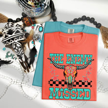 Load image into Gallery viewer, The Enemy Missed Longhorn Turquoise And Distressed Checkers TRANSFER SDD APR 26