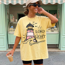 Load image into Gallery viewer, The Lord Is My Light Birds Lighthouse And Waves Silver Glitter Outline TRANSFER SDD APR 26