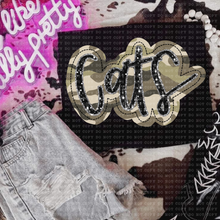 Load image into Gallery viewer, Camo Faux Applique Teams DROPDOWN TRANSFER ECHT JUNE