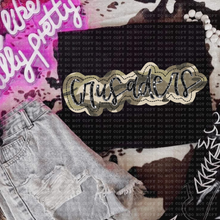 Load image into Gallery viewer, Camo Faux Applique Teams DROPDOWN TRANSFER ECHT JUNE