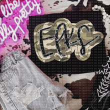 Load image into Gallery viewer, Camo Faux Applique Teams DROPDOWN TRANSFER ECHT JUNE