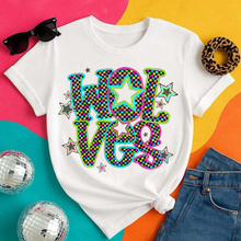 Load image into Gallery viewer, Neon Bright Checker Star Mascots Dropdown TRANSFER CSD MAY 25