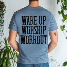 Load image into Gallery viewer, Wake Up Worship Workout Distressed WITH Cross Pocket TRANSFER SDD MAR 26