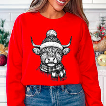 Load image into Gallery viewer, Winter Highland Black N White Cow TRANSFER SDD