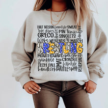 Load image into Gallery viewer, Wrestling Doodle Word Art COLOR DROPDOWN TRANSFER SDD