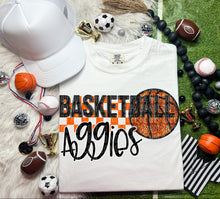 Load image into Gallery viewer, Basketball Mascots Faux Embroidery Sequin Checkered DROPDOWN TRANSFER CAP