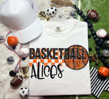 Load image into Gallery viewer, Basketball Mascots Faux Embroidery Sequin Checkered DROPDOWN TRANSFER CAP