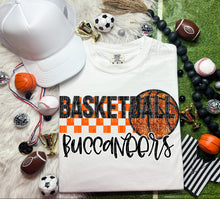 Load image into Gallery viewer, Basketball Mascots Faux Embroidery Sequin Checkered DROPDOWN TRANSFER CAP