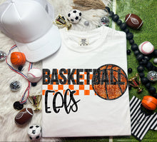 Load image into Gallery viewer, Basketball Mascots Faux Embroidery Sequin Checkered DROPDOWN TRANSFER CAP