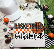 Load image into Gallery viewer, Basketball Mascots Faux Embroidery Sequin Checkered DROPDOWN TRANSFER CAP