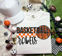 Load image into Gallery viewer, Basketball Mascots Faux Embroidery Sequin Checkered DROPDOWN TRANSFER CAP