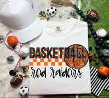 Load image into Gallery viewer, Basketball Mascots Faux Embroidery Sequin Checkered DROPDOWN TRANSFER CAP
