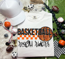 Load image into Gallery viewer, Basketball Mascots Faux Embroidery Sequin Checkered DROPDOWN TRANSFER CAP