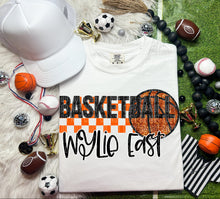 Load image into Gallery viewer, Basketball Mascots Faux Embroidery Sequin Checkered DROPDOWN TRANSFER CAP