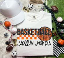 Load image into Gallery viewer, Basketball Mascots Faux Embroidery Sequin Checkered DROPDOWN TRANSFER CAP