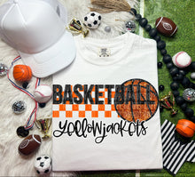 Load image into Gallery viewer, Basketball Mascots Faux Embroidery Sequin Checkered DROPDOWN TRANSFER CAP