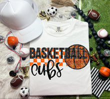 Load image into Gallery viewer, Basketball Mascots Faux Embroidery Sequin Checkered DROPDOWN TRANSFER CAP