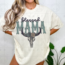 Load image into Gallery viewer, Blessed Title Turquoise Floral Bullhead Dropdown TRANSFER HMWK FEB 25