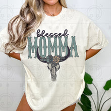 Load image into Gallery viewer, Blessed Title Turquoise Floral Bullhead Dropdown TRANSFER HMWK FEB 25