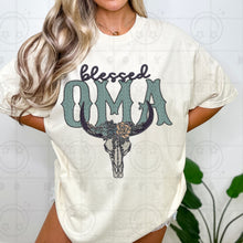Load image into Gallery viewer, Blessed Title Turquoise Floral Bullhead Dropdown TRANSFER HMWK FEB 25