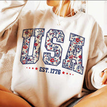 Load image into Gallery viewer, USA Floral Est 1776 TRANSFER