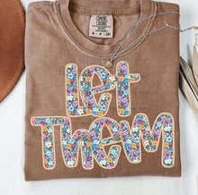 Load image into Gallery viewer, Let Them Floral Gold Glitter Peach TRANSFER