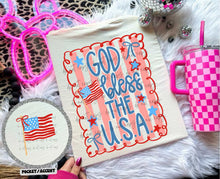 Load image into Gallery viewer, God Bless The USA Stripe Bows With Pocket TRANSFER