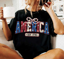 Load image into Gallery viewer, America RWB Stars Bows TRANSFER