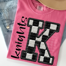 Load image into Gallery viewer, Faux Chenille Embroidery Mascot + Color DROPDOWN TRANSFER THREAD JULY 25