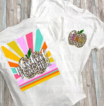 Load image into Gallery viewer, Leopard Apple Sunshine Teacher Grades With Teach Pocket TRANSFER