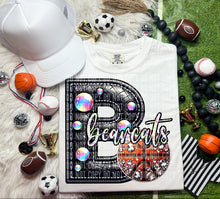 Load image into Gallery viewer, Faux Leather Rhinestone Basketball Mascots DROPDOWN TRANSFER CAP