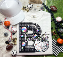 Load image into Gallery viewer, Faux Leather Rhinestone Volleyball Mascots DROPDOWN TRANSFER CAP