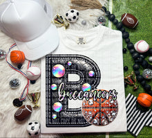 Load image into Gallery viewer, Faux Leather Rhinestone Basketball Mascots DROPDOWN TRANSFER CAP
