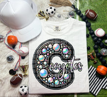 Load image into Gallery viewer, Leather Rhinestone Mascot DROPDOWN TRANSFER CAP