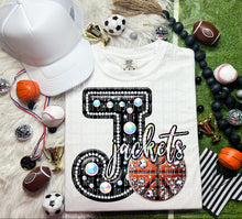 Load image into Gallery viewer, Faux Leather Rhinestone Basketball Mascots DROPDOWN TRANSFER CAP