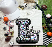 Load image into Gallery viewer, Leather Rhinestone Mascot DROPDOWN TRANSFER CAP