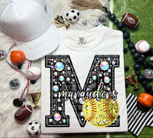 Load image into Gallery viewer, Faux Leather Rhinestone Softball Mascots DROPDOWN TRANSFER CAP