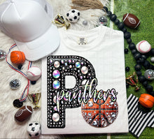 Load image into Gallery viewer, Faux Leather Rhinestone Basketball Mascots DROPDOWN TRANSFER CAP