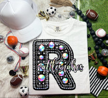 Load image into Gallery viewer, Leather Rhinestone Mascot DROPDOWN TRANSFER CAP