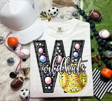 Load image into Gallery viewer, Faux Leather Rhinestone Softball Mascots DROPDOWN TRANSFER CAP