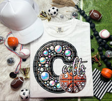 Load image into Gallery viewer, Faux Leather Rhinestone Basketball Mascots DROPDOWN TRANSFER CAP