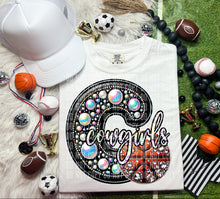 Load image into Gallery viewer, Faux Leather Rhinestone Basketball Mascots DROPDOWN TRANSFER CAP