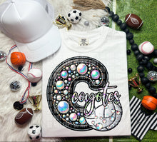 Load image into Gallery viewer, Faux Leather Rhinestone Volleyball Mascots DROPDOWN TRANSFER CAP
